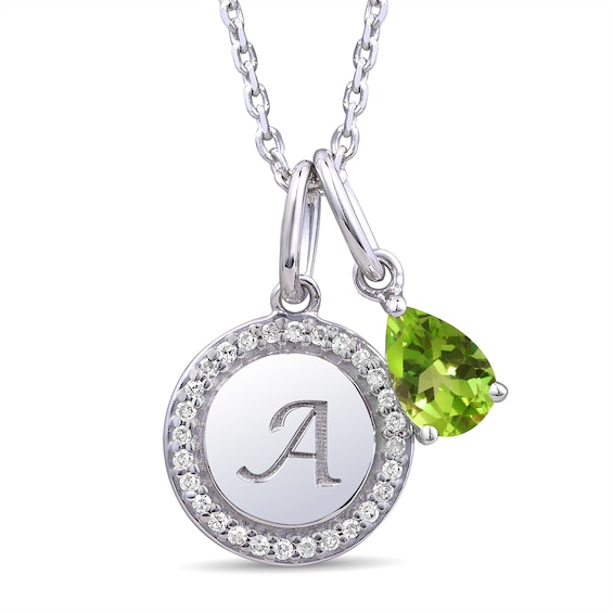 1/15 ct tw Diamond and Color Stone Round Disc Necklace