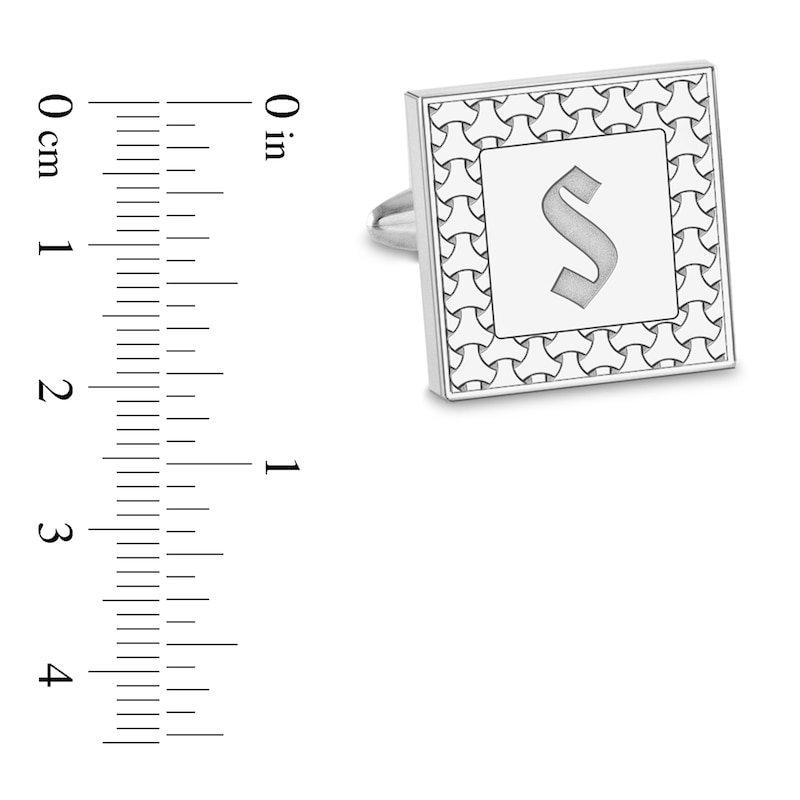 Main Image 2 of Initial Cuff Links Sterling Silver 21mm