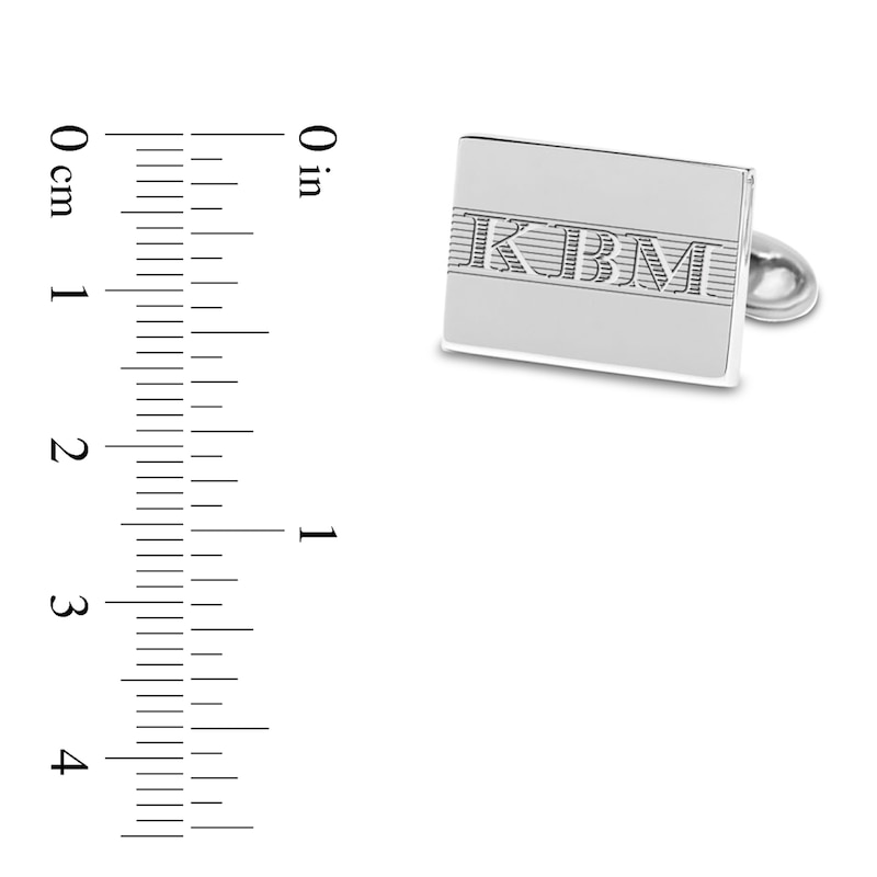 Main Image 2 of Initial Cuff Links Yellow Gold-Plated Sterling Silver 21mm