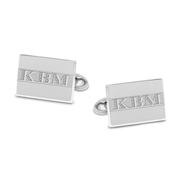 Initial Cuff Links Sterling Silver 21mm