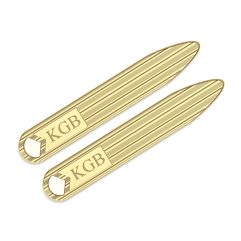 Main Image 1 of Initial Collar Stay 10K Yellow Gold 9x56mm