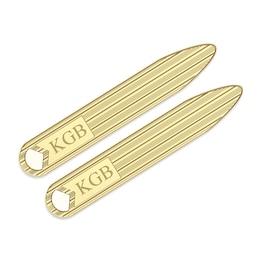 Initial Collar Stay Yellow Gold-Plated Sterling Silver 9x56mm