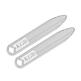 Initial Collar Stay 14K White Gold 9x56mm