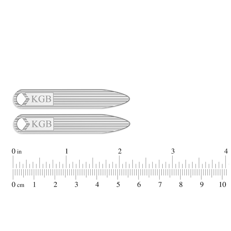 Main Image 2 of Initial Collar Stay Sterling Silver 9x56mm