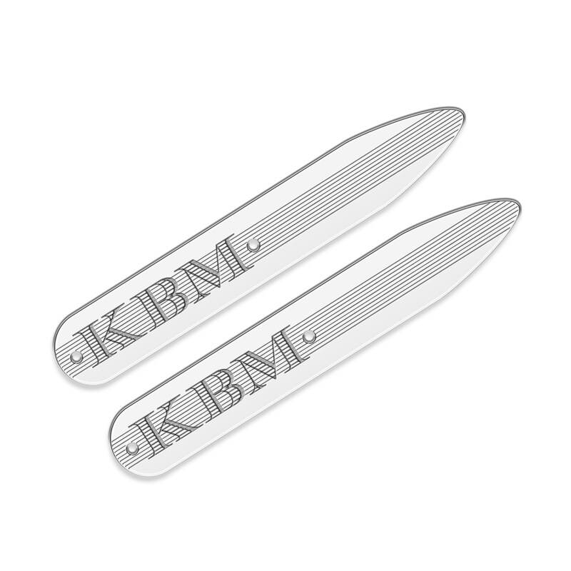Main Image 1 of Textured Initial Collar Stay 10K White Gold 9x56mm