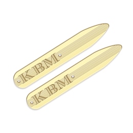 Textured Initial Collar Stay 10K Yellow Gold 9x56mm