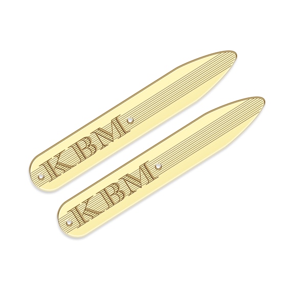 Textured Initial Collar Stay 10K Yellow Gold 9x56mm