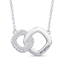 Lab-Created White Sapphire Geometric Necklace