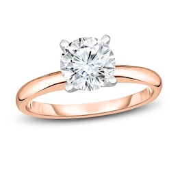 Diamond Solitaire Engagement Ring 3/4 ct tw Round 14K Rose Gold (I2/I)