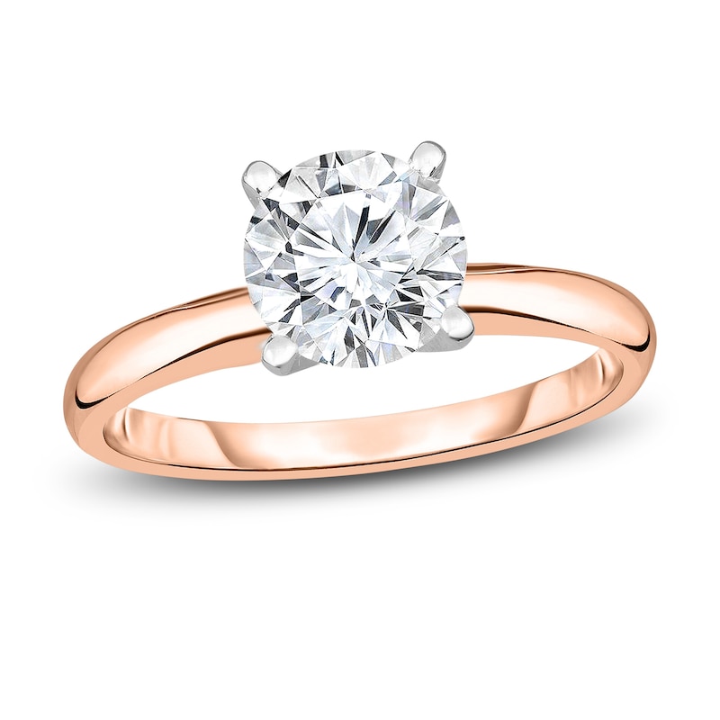 Main Image 1 of Diamond Solitaire Engagement Ring 3/4 ct tw Round 14K Rose Gold (I2/I)