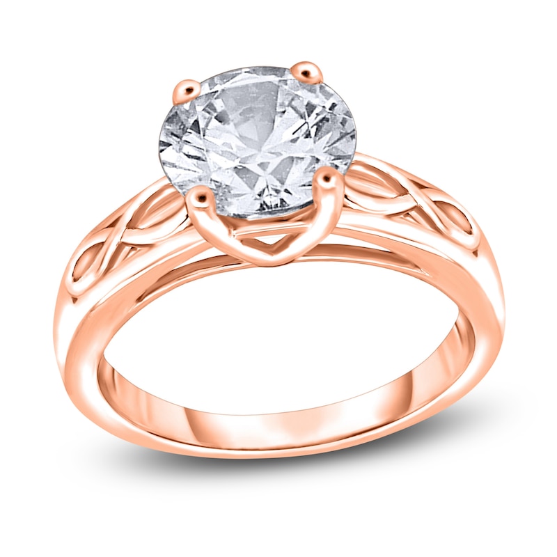 Main Image 1 of Diamond Solitaire Infinity Engagement Ring 2 ct tw Round 14K Rose Gold (I2/I)