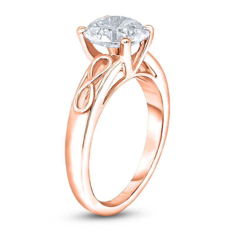 Main Image 2 of Diamond Solitaire Infinity Engagement Ring 2 ct tw Round 14K Rose Gold (I2/I)