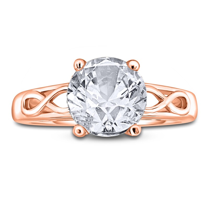 Main Image 3 of Diamond Solitaire Infinity Engagement Ring 2 ct tw Round 14K Rose Gold (I2/I)