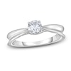 Thumbnail Image 1 of Diamond Solitaire Concave Engagement Ring 1/2 ct tw Round 14K White Gold (I2/I)