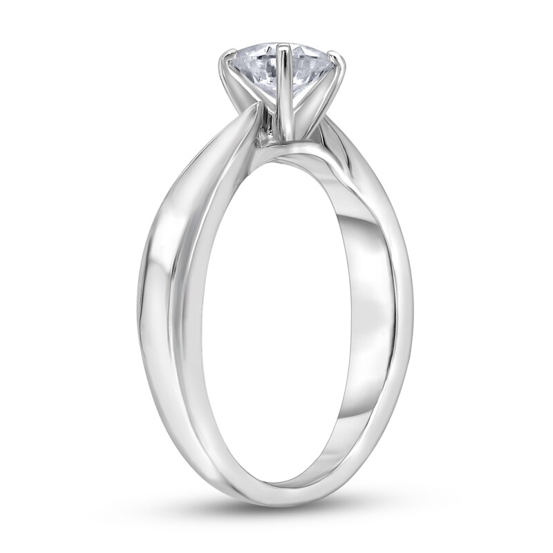 Main Image 2 of Diamond Solitaire Concave Engagement Ring 1/2 ct tw Round 14K White Gold (I2/I)