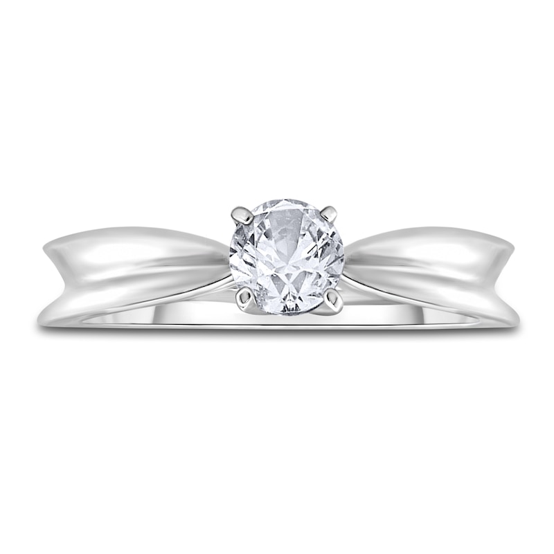Main Image 3 of Diamond Solitaire Concave Engagement Ring 1/2 ct tw Round 14K White Gold (I2/I)