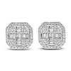 Thumbnail Image 1 of Diamond Stud Earrings 1-1/4 ct tw Round/Baguette 14K White Gold