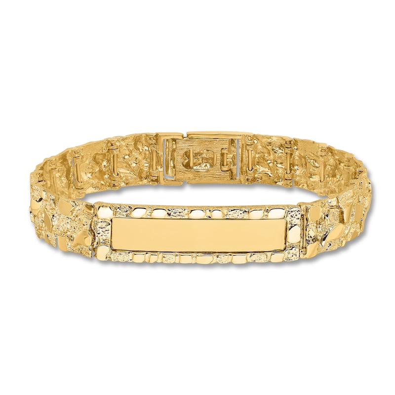 Main Image 1 of Men's Link ID Bracelet 14K Yellow Gold 12.0mm 8"