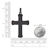 Thumbnail Image 4 of Men's Black Wood Cross Necklace Black Ion-Plated Stainless Steel 24"
