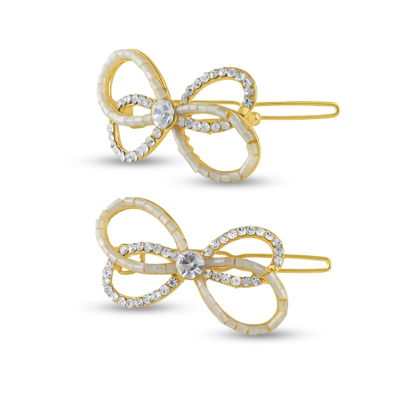 Kenneth Jay Lane Glass & Crystal Butterfly Hair Pin 18K Yellow Gold-Plated Brass