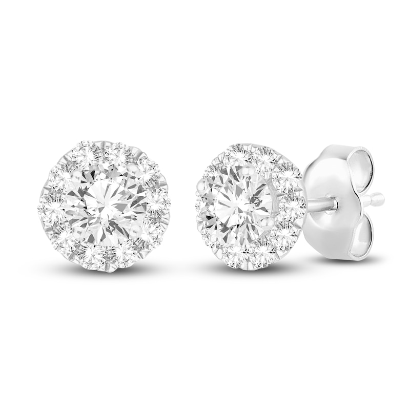 Main Image 1 of Diamond Stud Earrings 1/4 ct tw Round 14K White Gold