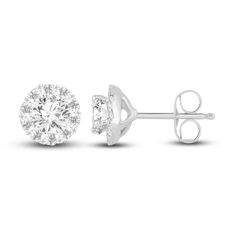Main Image 2 of Diamond Stud Earrings 1/4 ct tw Round 14K White Gold