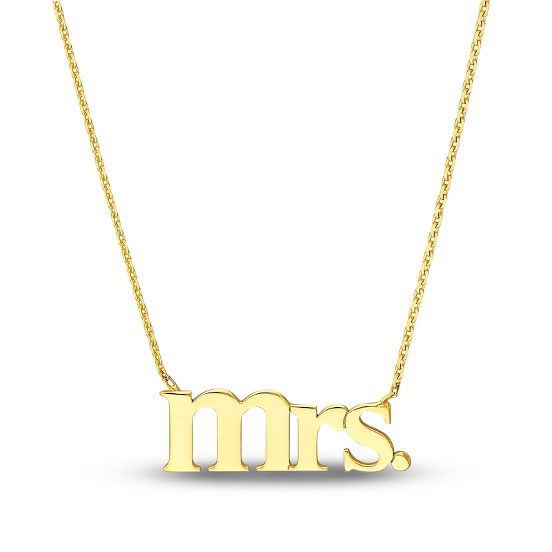 Main Image 1 of "MRS" Necklace 14K Yellow Gold 16"