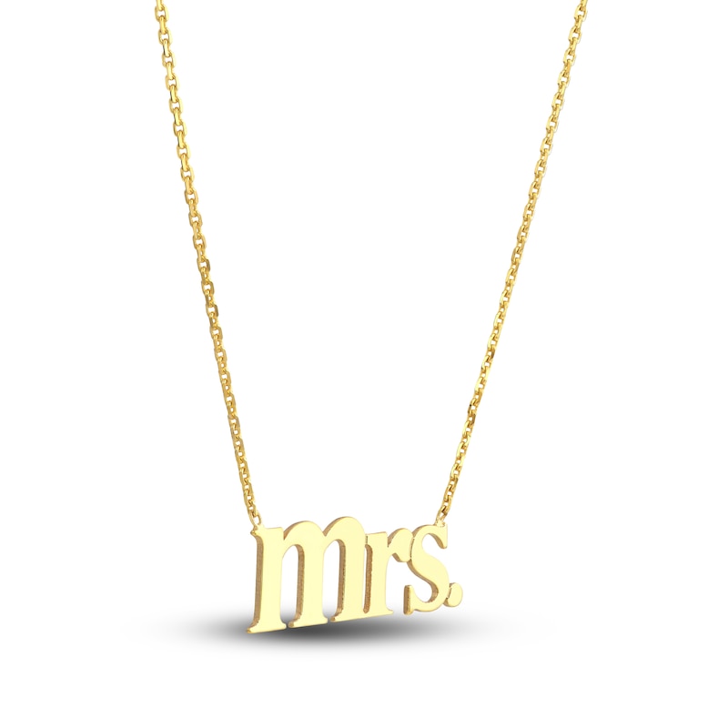 Main Image 2 of "MRS" Necklace 14K Yellow Gold 16"