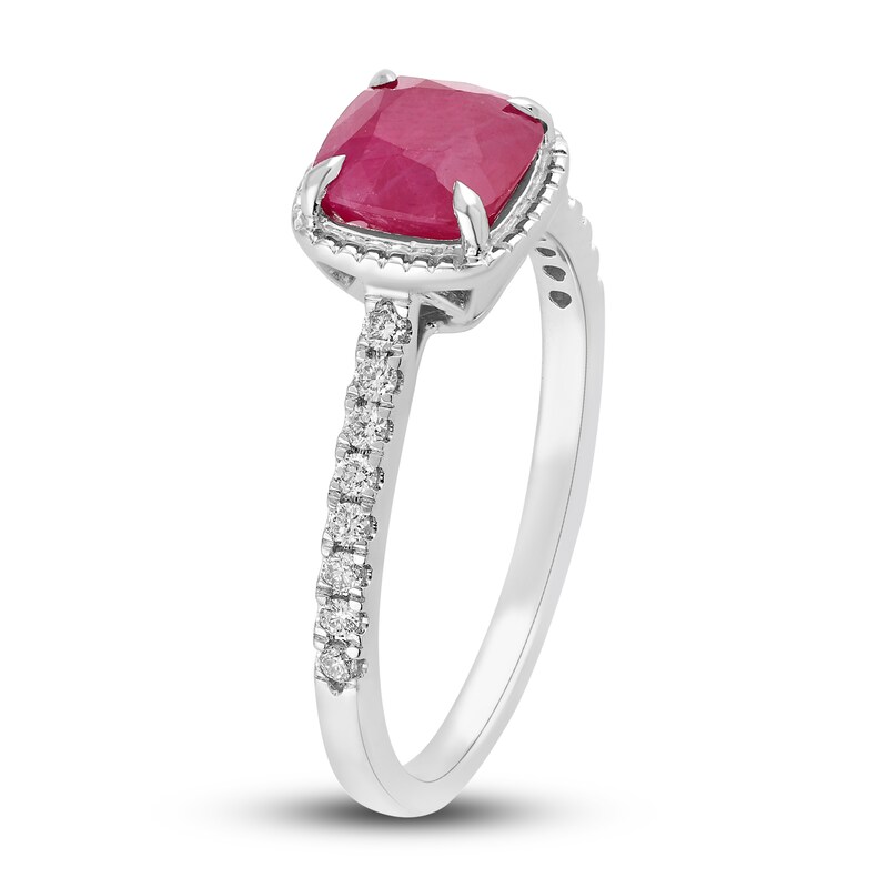 Main Image 2 of Natural Ruby Engagement Ring 1/6 ct tw 14K White Gold