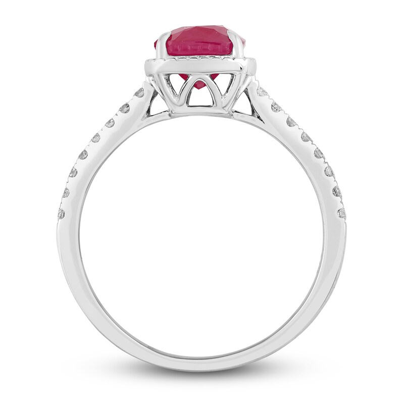 Main Image 3 of Natural Ruby Engagement Ring 1/6 ct tw 14K White Gold