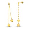 Thumbnail Image 2 of Heart Dangle Earrings 14K Yellow Gold