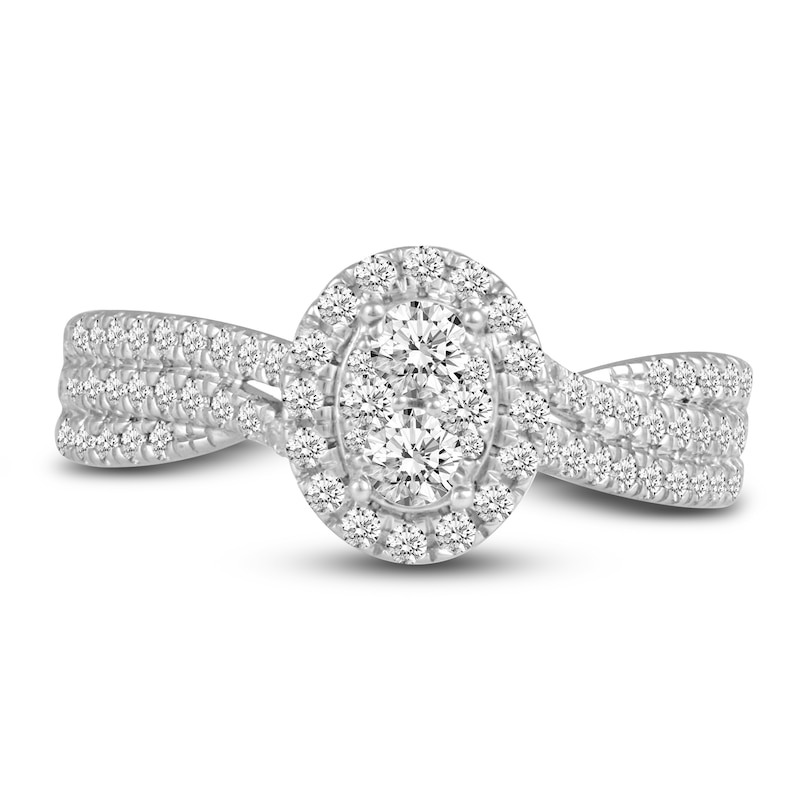 Diamond Engagement Ring 3/4 ct tw Round 14K White Gold