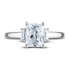 Vera Wang WISH Diamond Engagement Ring 2-1/5 ct tw Emerald/Baguette/ Round 18K White Gold