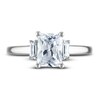 Vera Wang WISH Diamond Engagement Ring 2-1/5 ct tw Emerald/Baguette/ Round 18K White Gold