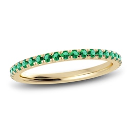 Juliette Maison Natural Emerald Eternity Ring 10K Yellow Gold