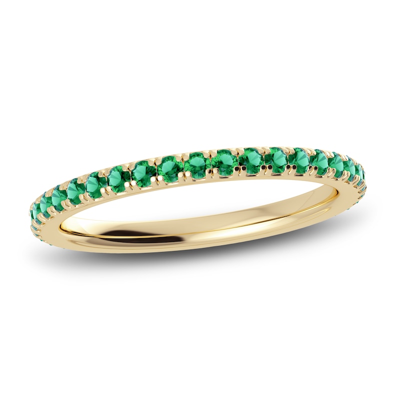 Main Image 1 of Juliette Maison Natural Emerald Eternity Ring 10K Yellow Gold