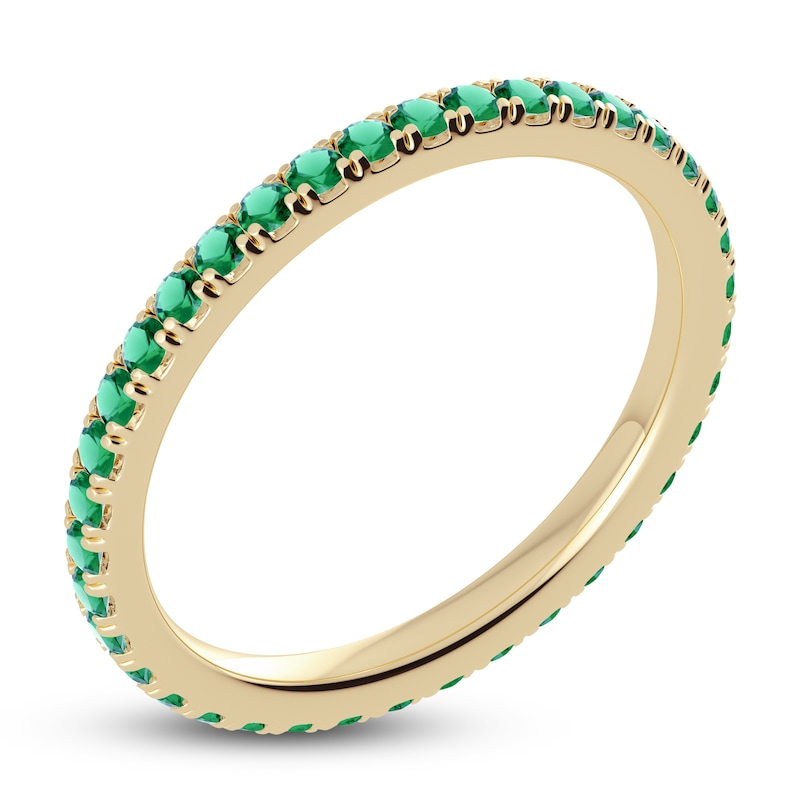 Juliette Maison Natural Emerald Eternity Ring 10K Yellow Gold