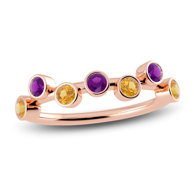 Main Image 1 of Juliette Maison Natural Amethyst & Natural Citrine Ring 10K Rose Gold