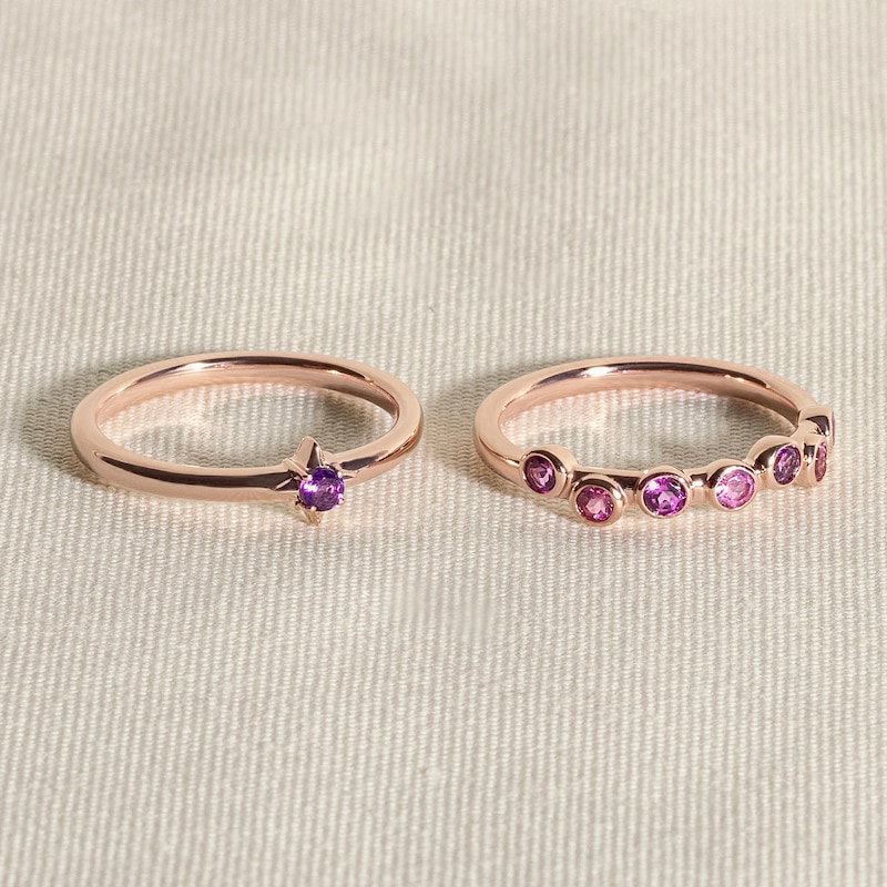 Main Image 4 of Juliette Maison Natural Amethyst & Natural Citrine Ring 10K Rose Gold