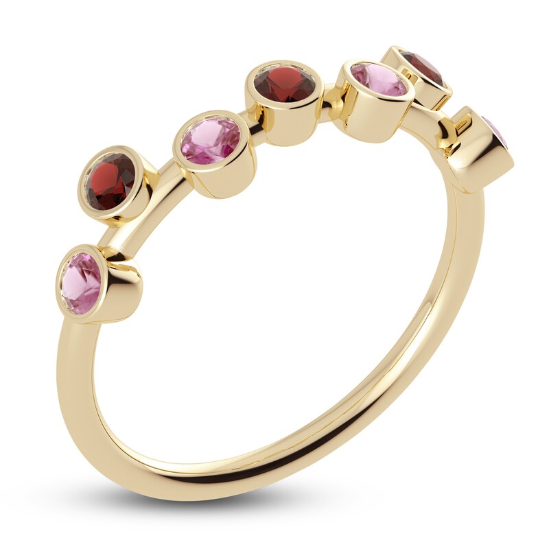 Main Image 2 of Juliette Maison Natural Pink Tourmaline & Natural Garnet Ring 10K Yellow Gold