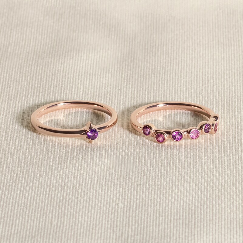 Main Image 4 of Juliette Maison Natural Peridot & Natural Rhodolite Garnet Ring 10K Yellow Gold