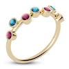 Thumbnail Image 2 of Juliette Maison Natural Blue Zircon & Natural Rhodolite Garnet Ring 10K Yellow Gold