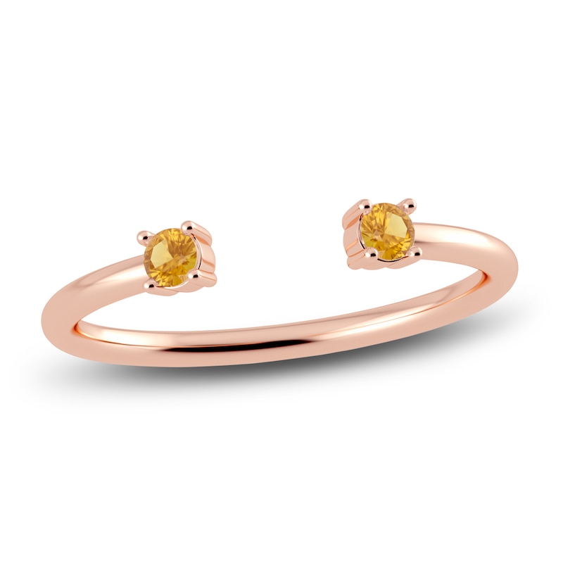 Juliette Maison Natural Citrine Cuff Ring 10K Rose Gold