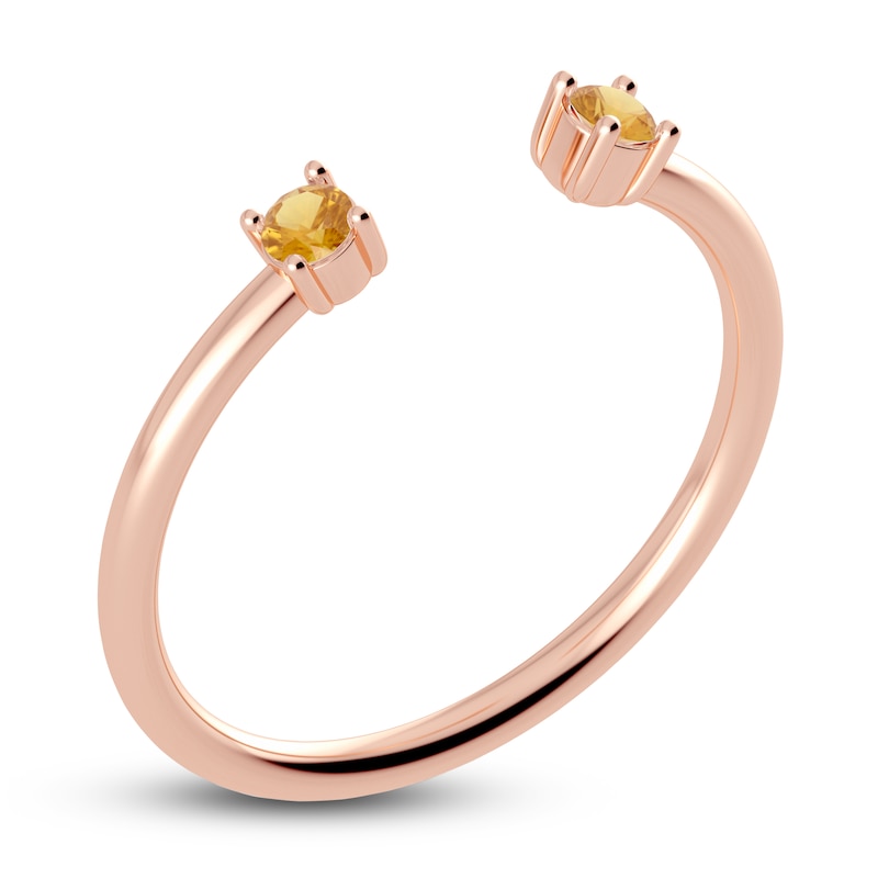 Juliette Maison Natural Citrine Cuff Ring 10K Rose Gold