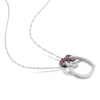 Thumbnail Image 2 of Natural Ruby Heart Necklace 10K White Gold 17"