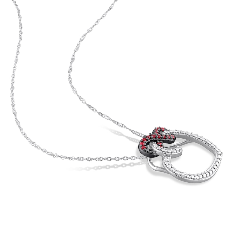 Main Image 2 of Natural Ruby Heart Necklace 10K White Gold 17"