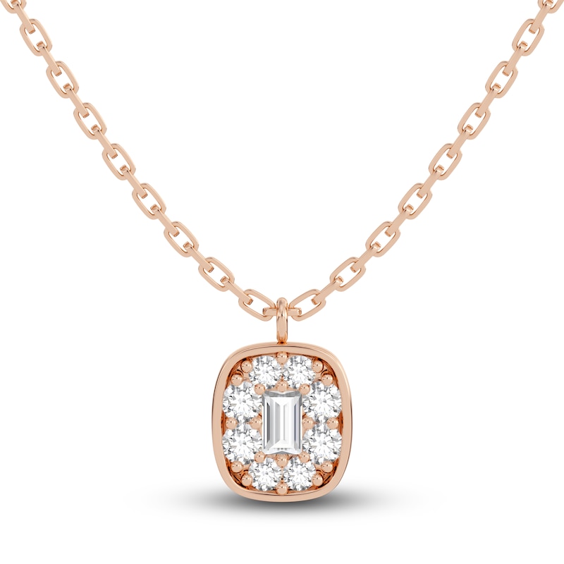 Main Image 1 of Juliette Maison Natural White Sapphire Pendant Necklace 10K Rose Gold