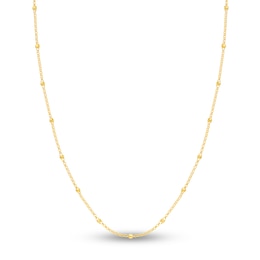 Hollow Disco Bead Rolo Chain 14K Yellow Gold 20"