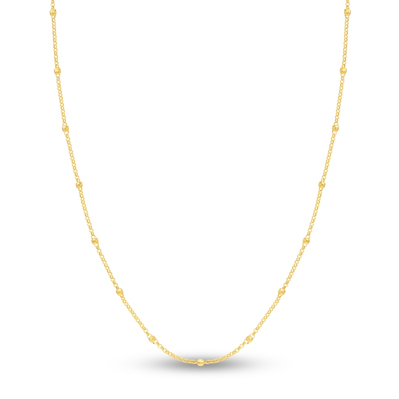 Main Image 1 of Hollow Disco Bead Rolo Chain 14K Yellow Gold 20"