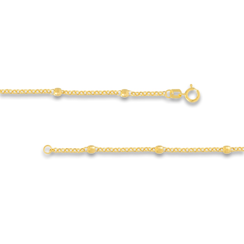 Main Image 3 of Hollow Disco Bead Rolo Chain 14K Yellow Gold 20"